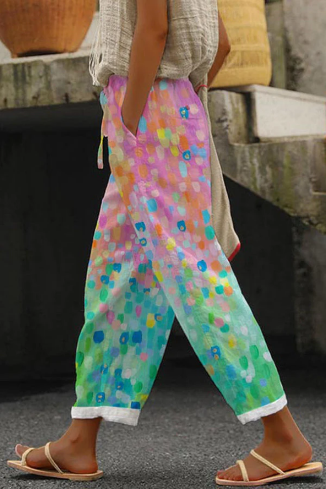 Andrea | Sommerliche Leinenhose mit Print