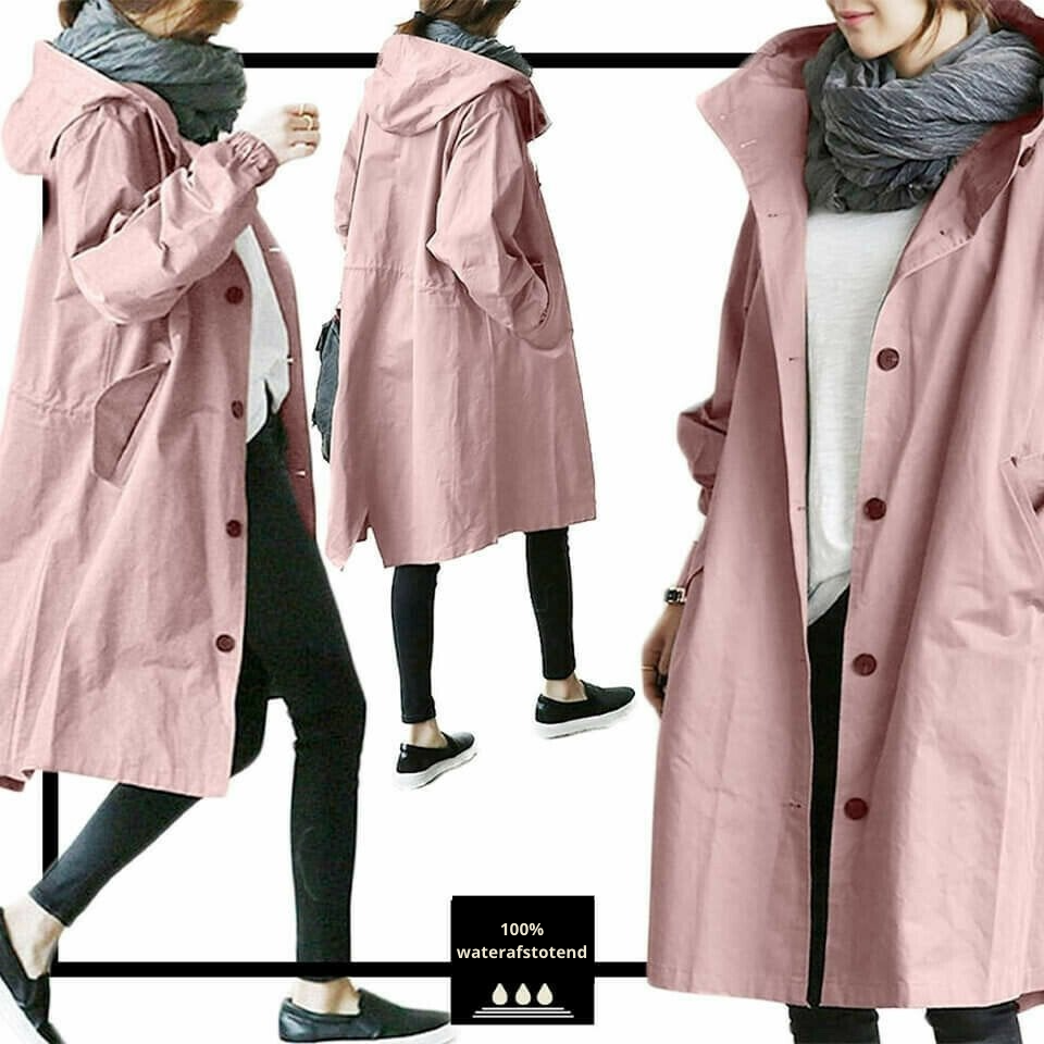 Adèle | Damen Windjacke mit Kapuze und Knöpfen