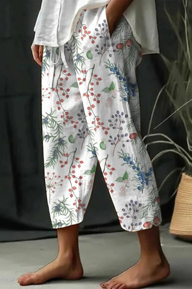 Andrea | Sommerliche Leinenhose mit Print